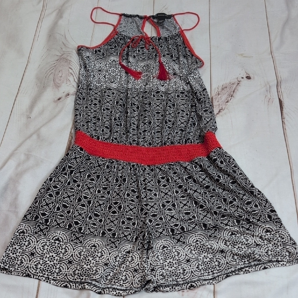 Womens INC International Concept Tea House Tile Printed Halter Romper Short Sz M